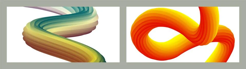 Abstract volumetric background. Cords. set of two illustrations. Toothpaste.. イラスト素材
