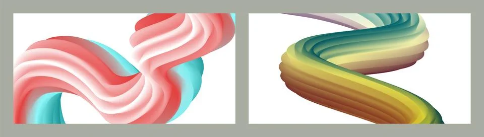 Abstract volumetric background. Cords. set of two illustrations. Toothpaste.. Иллюстрация