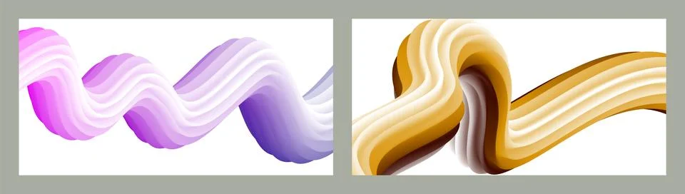 Abstract volumetric background. Cords. set of two illustrations. Toothpaste.. Stockillustratie