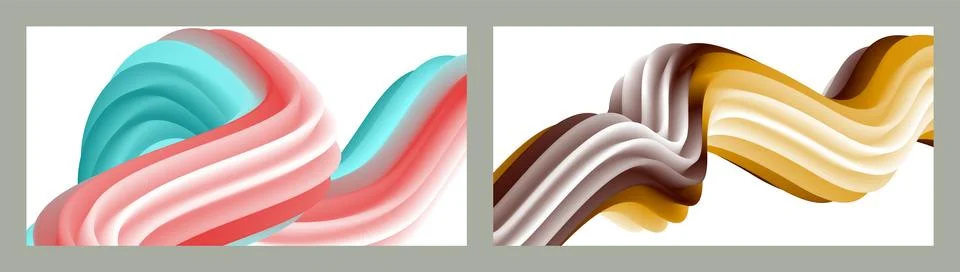 Abstract volumetric background. Cords. set of two illustrations. Toothpaste.. Illustrazione stock
