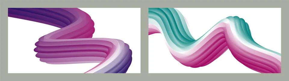 Abstract volumetric background. Cords. set of two illustrations. Toothpaste.. Stockillustratie