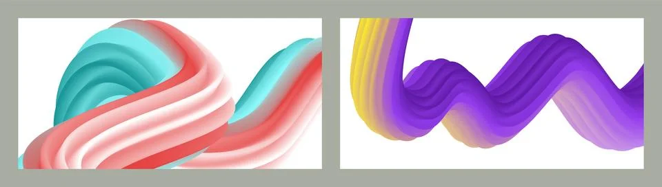 Abstract volumetric background. Cords. set of two illustrations. Toothpaste.. 库存插图