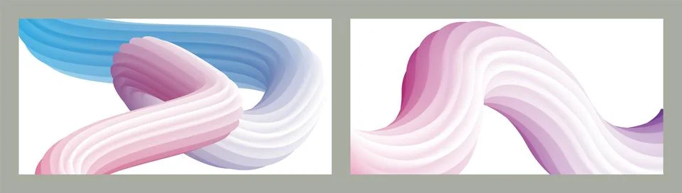 Abstract volumetric background. Cords. set of two illustrations. Toothpaste.. Иллюстрация