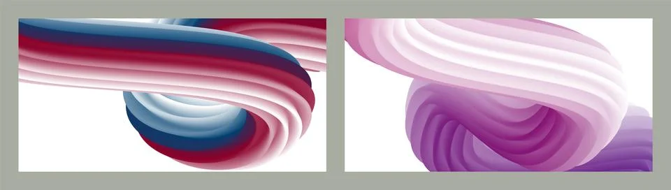 Abstract volumetric background. Cords. set of two illustrations. Toothpaste.. Stock Illustration