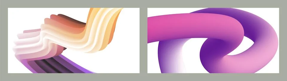 Abstract volumetric background. Cords. set of two illustrations. Toothpaste.. Stock Illustration