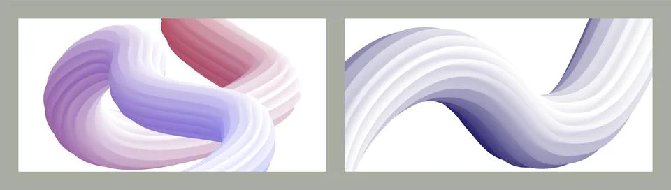 Abstract volumetric background. Cords. set of two illustrations. Toothpaste in a Stock Illustration