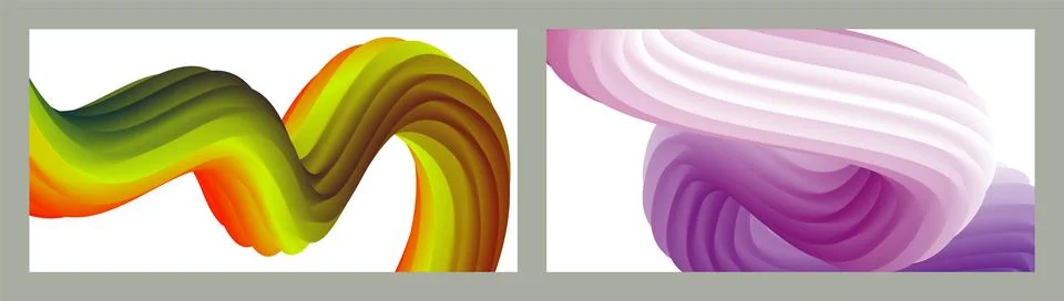 Abstract volumetric background. Cords. set of two illustrations. Toothpaste in a Stock Illustration