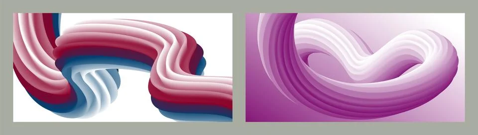 Abstract volumetric background. Cords. set of two illustrations. Toothpaste in a Stock Illustration
