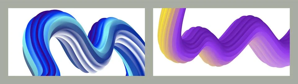 Abstract volumetric background. Cords. set of two illustrations. Toothpaste in a Stock Illustration