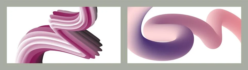 Abstract volumetric background. Cords. set of two illustrations. Toothpaste in a Stock Illustration