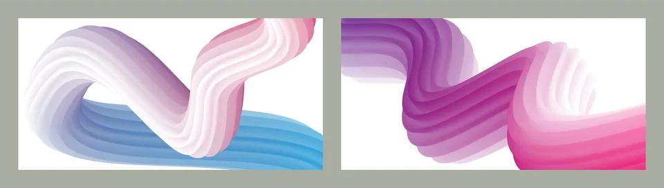 Abstract volumetric background. Cords. set of two illustrations. Toothpaste in a Stock Illustration