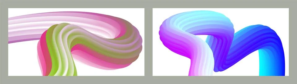 Abstract volumetric background. Cords. set of two illustrations. Toothpaste in a Stock Illustration