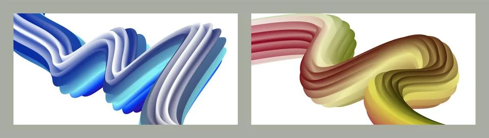 Abstract volumetric background. Cords. set of two illustrations. Toothpaste in a Stock Illustration