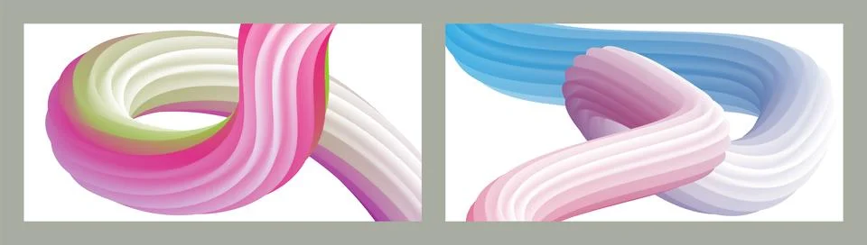 Abstract volumetric background. Cords. set of two illustrations. Toothpaste in a Stock Illustration