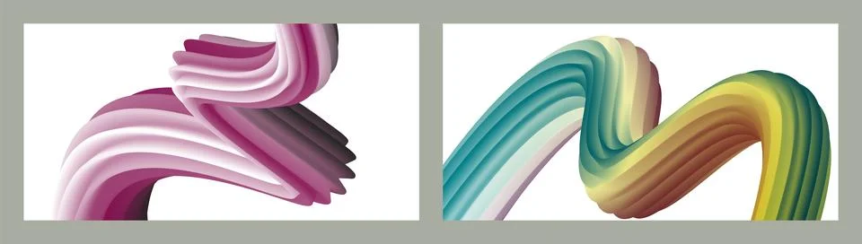 Abstract volumetric background. Cords. set of two illustrations. Toothpaste.. Stock Illustration