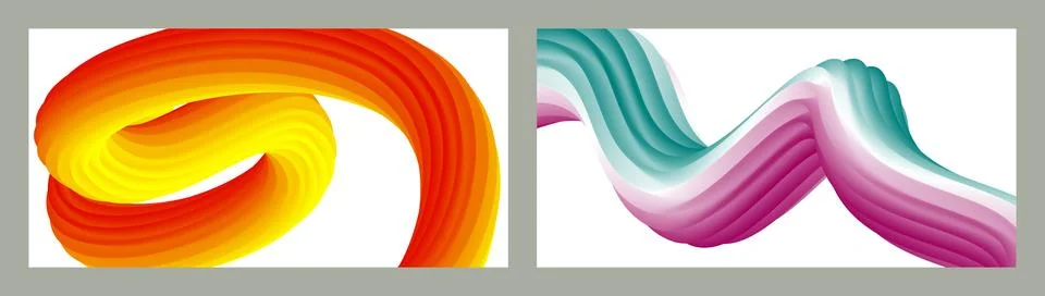 Abstract volumetric background. Cords. set of two illustrations. Toothpaste in a Stock Illustration