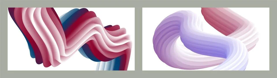 Abstract volumetric background. Cords. set of two illustrations. Toothpaste in a Stock Illustration