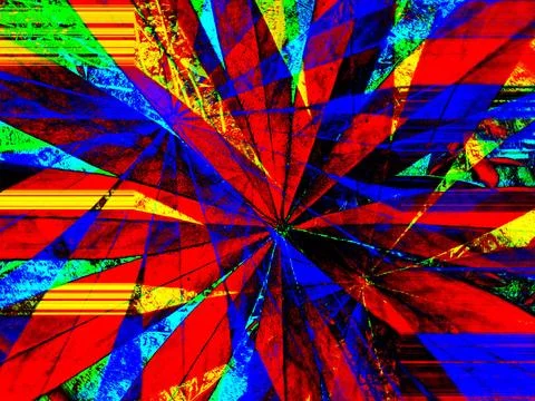 Abstract volumetric background with a spectacular combination of red, blue,.. Stock Illustration