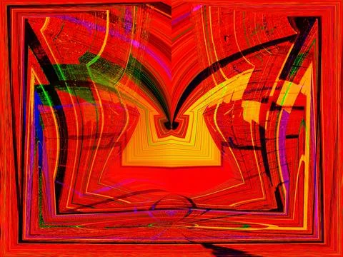 Abstract volumetric background with a spectacular combination of red, blue,.. Stock Illustration