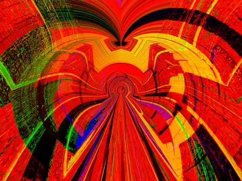 Abstract volumetric background with a spectacular combination of red, blue,.. Stock Illustration