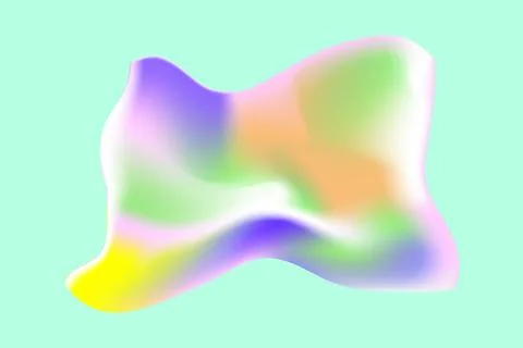 Abstract volumetric blurred figure with a gradient on a mint background Stock Illustration