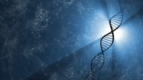 Abstract volumetric light with 3d dna structure rotation Vídeos de archivo 148173814
