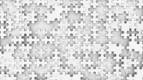 Abstract volumetric puzzles, continuous movement. View from above. Seamless loop Stock Footage 125895579