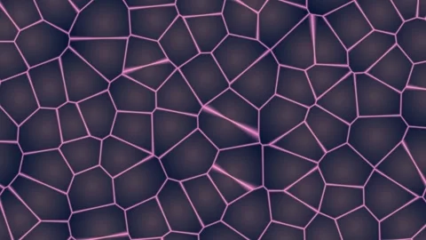 Abstract Voronoi Cell Pattern with Glowing Pink Edges Stock Footage 329835499