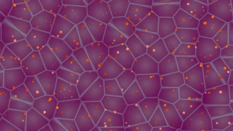 Abstract Voronoi Pattern with Orange Dots on Purple Gradient Background 스톡 동영상 332199969