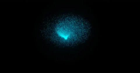 Abstract vortex of blue particles against a black background Stock Footage 146859069