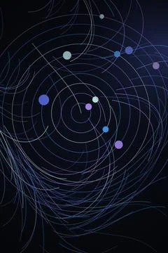 Abstract Vortex with Circular Elements Stock Illustration
