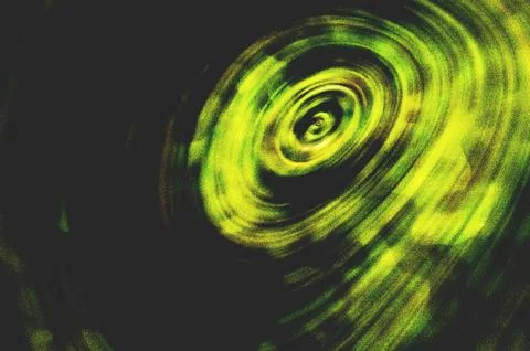 Abstract vortex design with swirling green and yellow concentric patterns o.. 스톡 일러스트