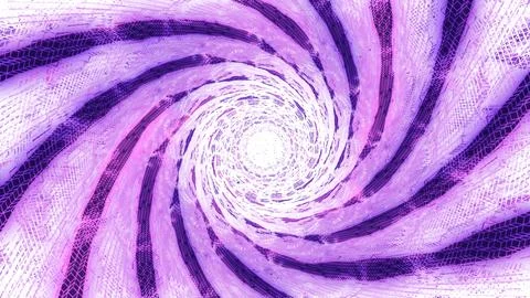 Abstract vortex with hypnotic stripes. Motion. Rotating and bending neon spiral Stock Illustration
