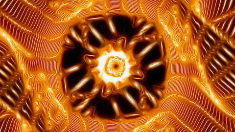 Abstract Vortex Of Liquid Gold Looping Seamlessly In A VJ Tunnel Style Stock Footage 116554471