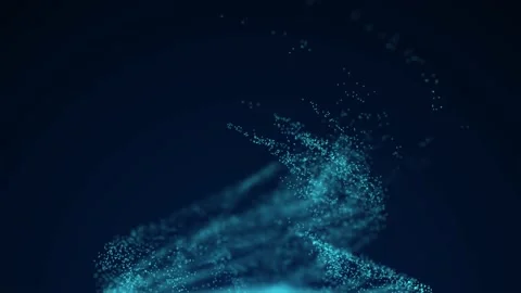 Abstract vortex particles background. Dynamic blue wave moving in explosion. Stock Footage 166169583