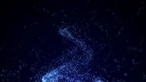 Abstract vortex particles background. Dynamic blue wave moving in explosion. Stock Footage 331239641