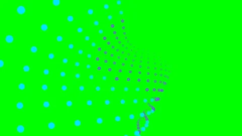 Abstract vortex pattern of blue dots swirling on a vibrant green background Stock Footage 340266059