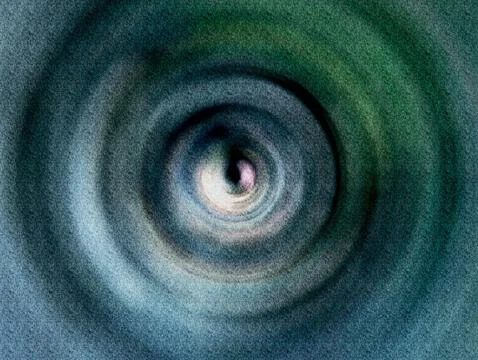 Abstract Vortex Spiral Tunnel Texture in Teal and Blue With Grainy Depth an.. Illustrazione stock