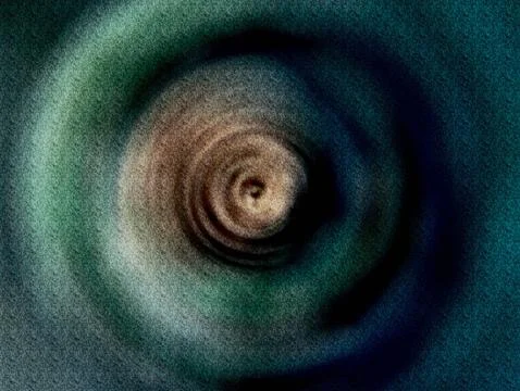 Abstract Vortex Spiral Tunnel Texture in Teal and Blue With Grainy Depth an.. Illustrazione stock