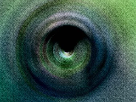 Abstract Vortex Spiral Tunnel Texture in Teal and Blue With Grainy Depth an.. Stock Illustration