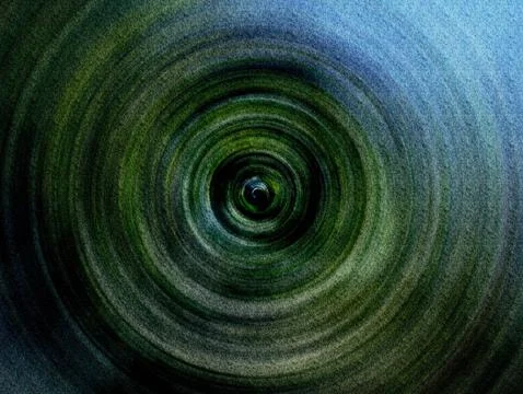 Abstract Vortex Spiral Tunnel Texture in Teal and Blue With Grainy Depth an.. Stock Illustration