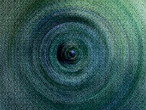 Abstract Vortex Spiral Tunnel Texture in Teal and Blue With Grainy Depth an.. Stock Illustration