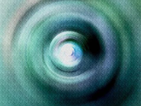Abstract Vortex Spiral Tunnel Texture in Teal and Blue With Grainy Depth an.. Illustrazione stock