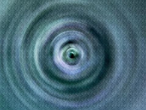 Abstract Vortex Spiral Tunnel Texture in Teal and Blue With Grainy Depth an.. Stock Illustration