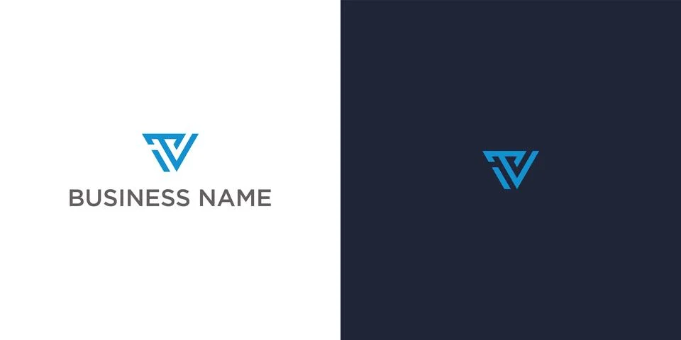 Abstract VT Initial Business Logo Design 스톡 일러스트