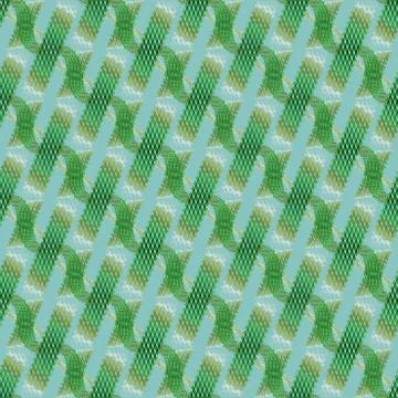 Abstract waffle-weave pattern with wavy lines green white khaki aquamar Stock Illustration
