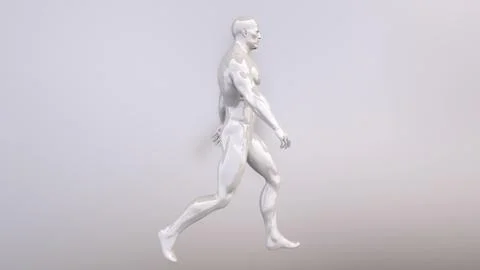 Abstract walking man. 3D rendering Stock Illustration