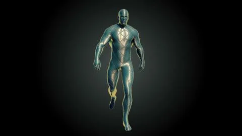 Abstract walking man. 3D rendering Stock Illustration