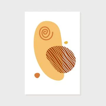 Abstract wall art vector print. Minimal poster with organic shapes design. Hand Stock Illustration