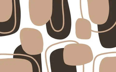 Abstract wall arts background . Earth toneswith pastel curve. Stock Illustration